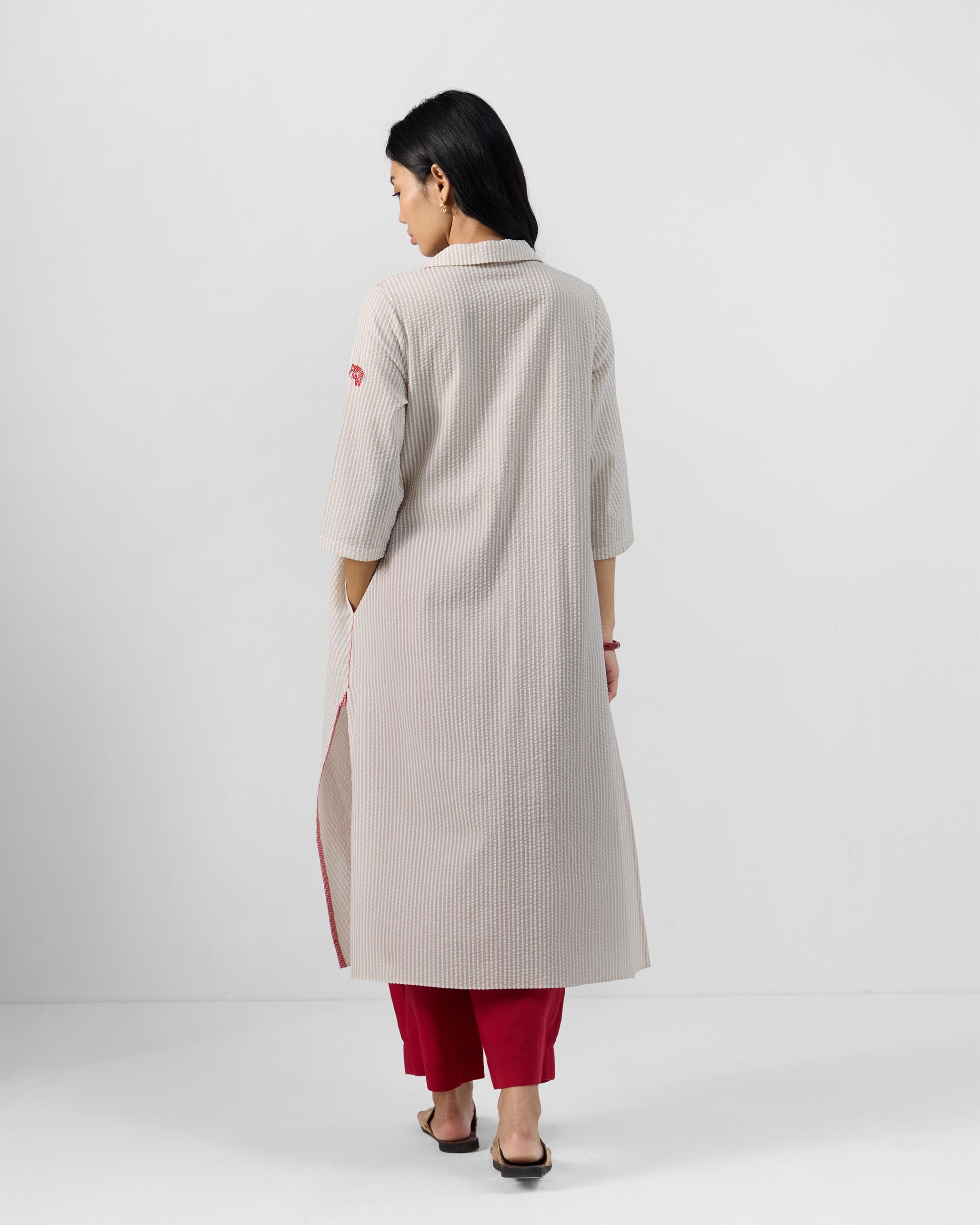 Maner Kurta - Cotton Seersucker A-Line Fit