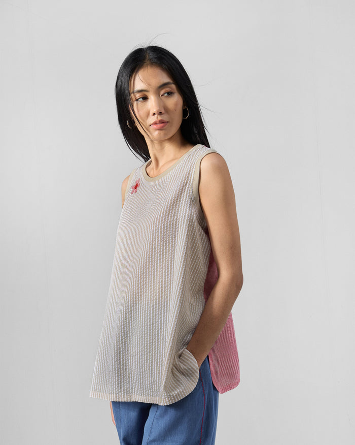 Tavira Top - Cotton Seersucker Regular Fit