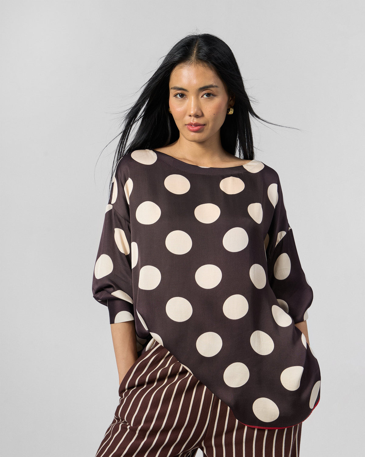 Yava Top - Satin Blend Loose Fit