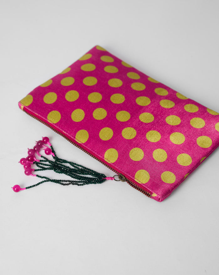 Polka Paradise Pouch - Fuchsia