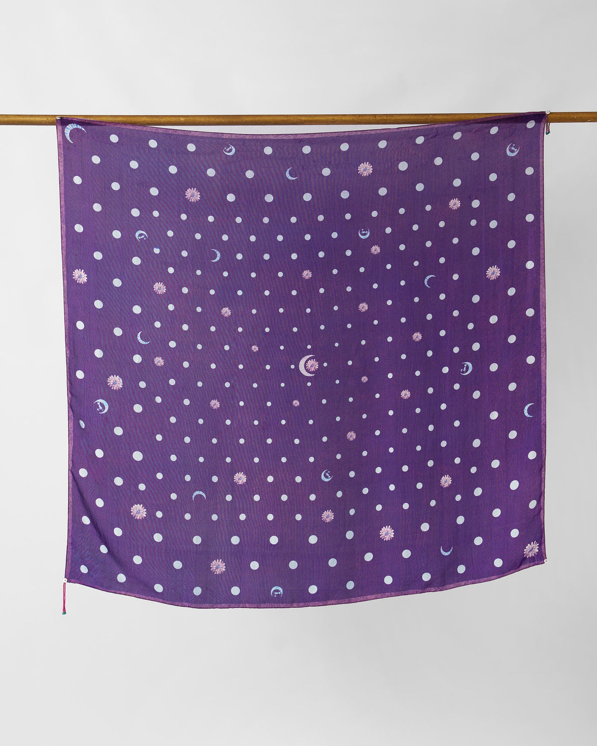 Polka Blooms Scarf - Purple