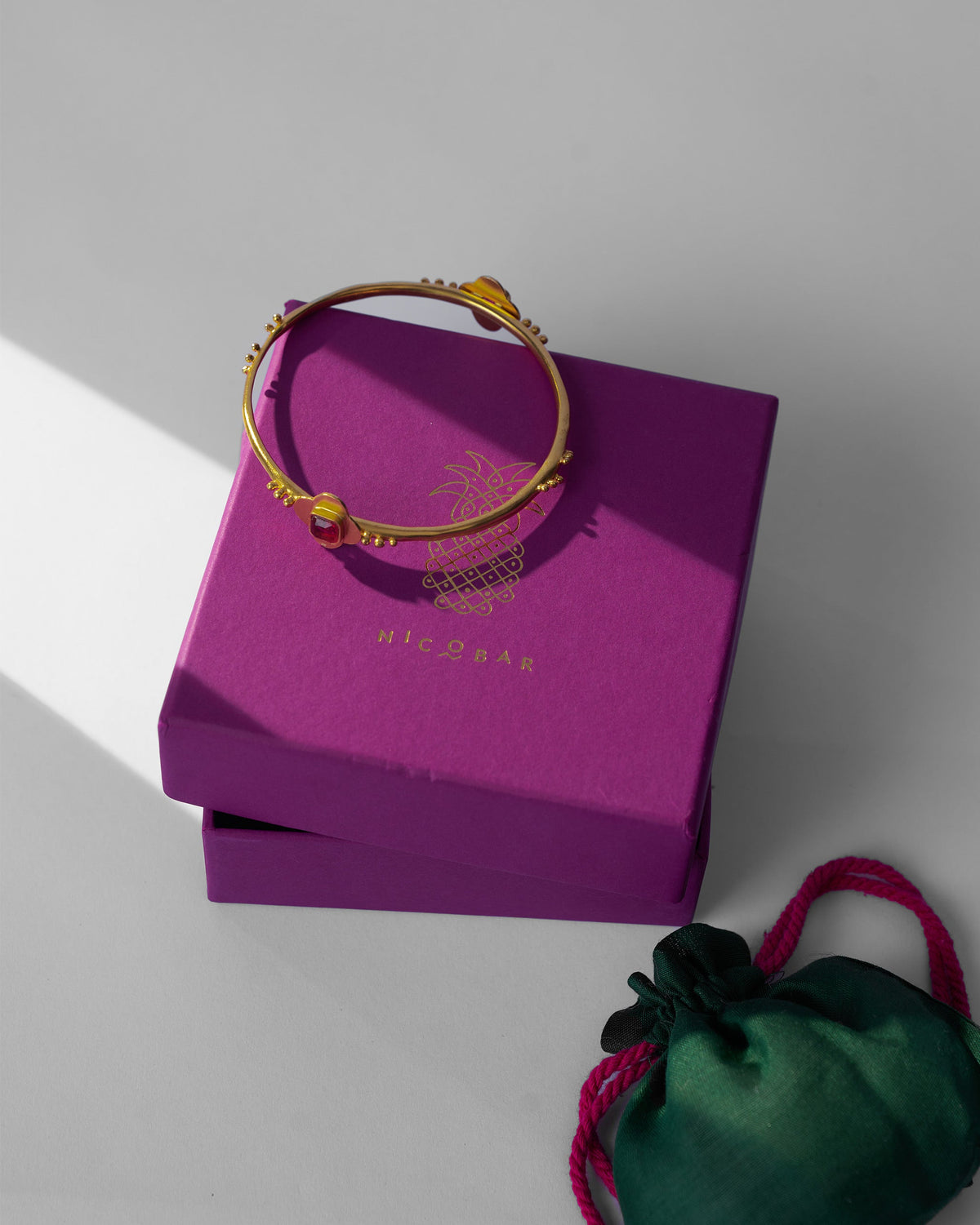 Double Loop Bangle - Gold
