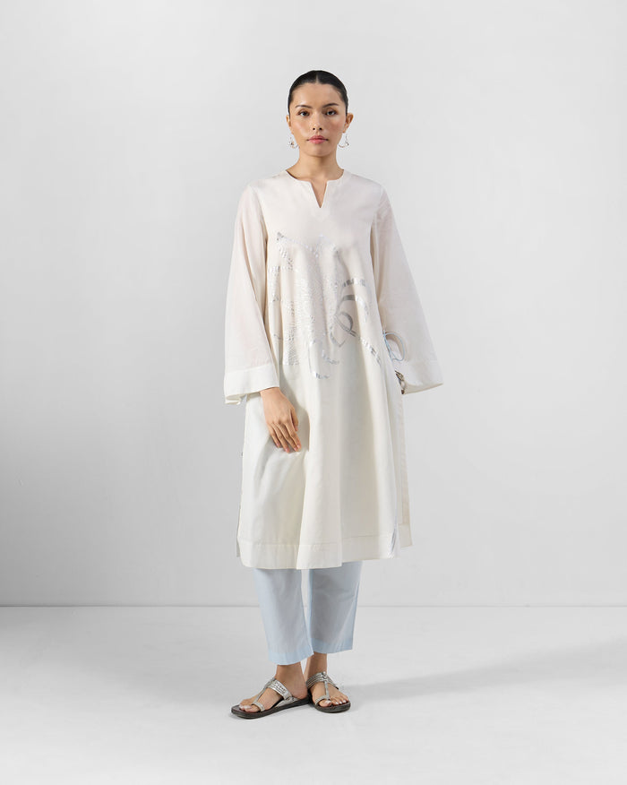 Vaya Kurta - Printed Cotton Silk A-Line Fit