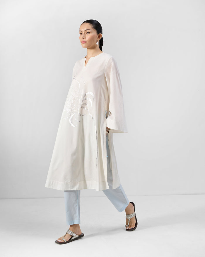 Vaya Kurta - Printed Cotton Silk A-Line Fit