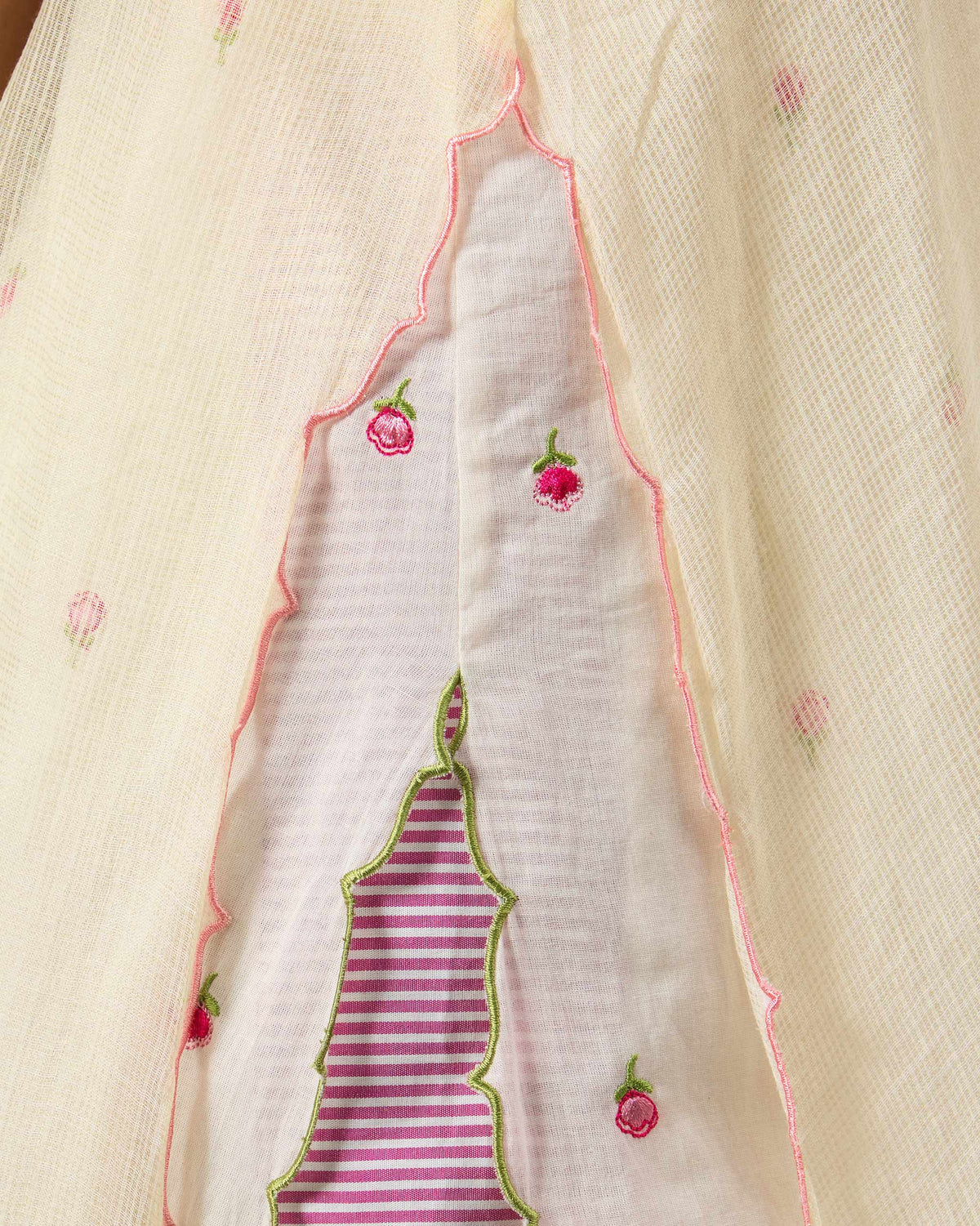 Hera Halter Kurta - Embroidered Cotton Kora A-Line
