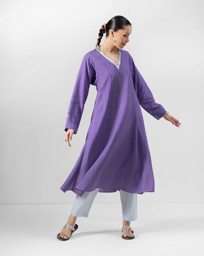 Hatiya Kurta - Silk Blend A-Line Fit