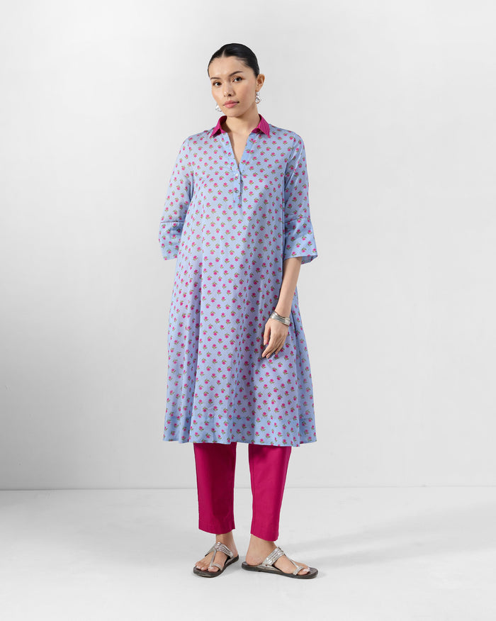 Kovvur Kurta - Cotton Silk A-Line Fit