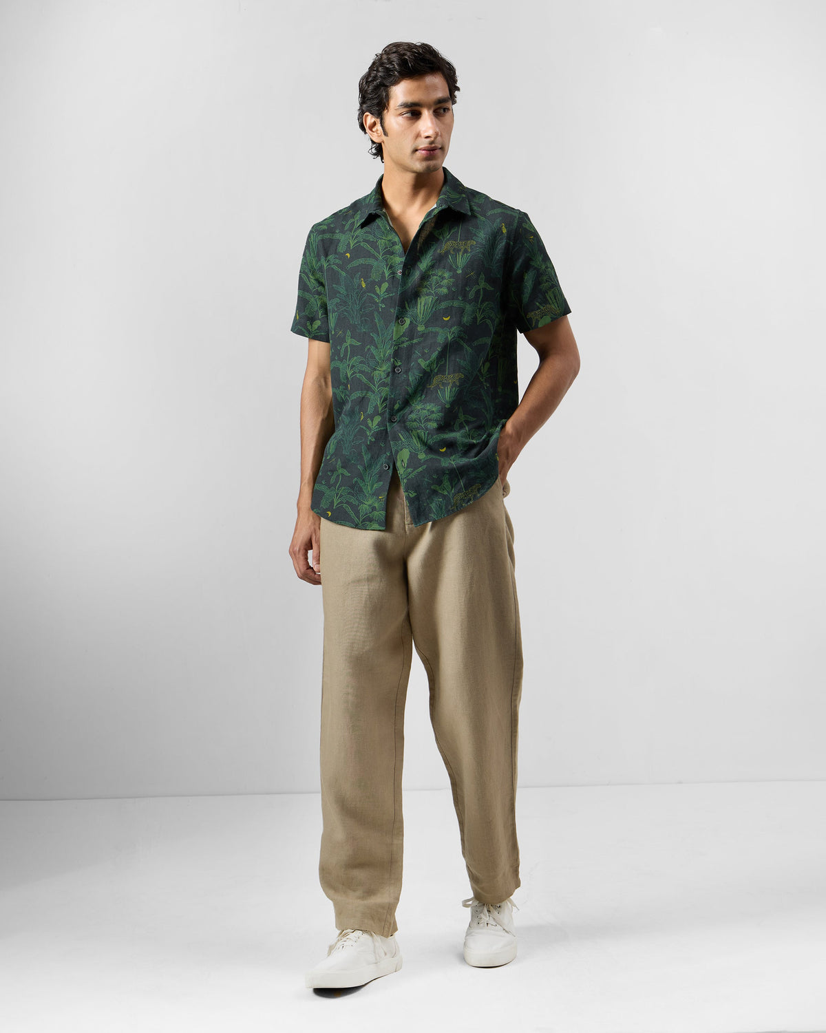 Half Sleeve Shirt - Cotton Linen Classic Fit