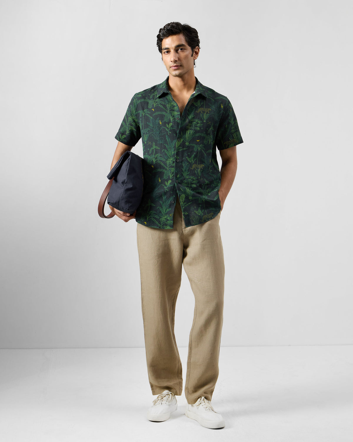 Half Sleeve Shirt - Cotton Linen Classic Fit