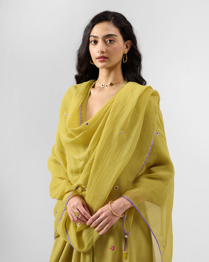 Raya Dupatta - Embroidered Cotton Blend
