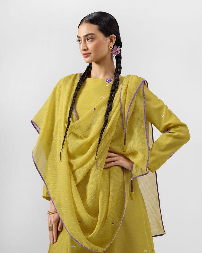 Raya Dupatta - Embroidered Cotton Blend