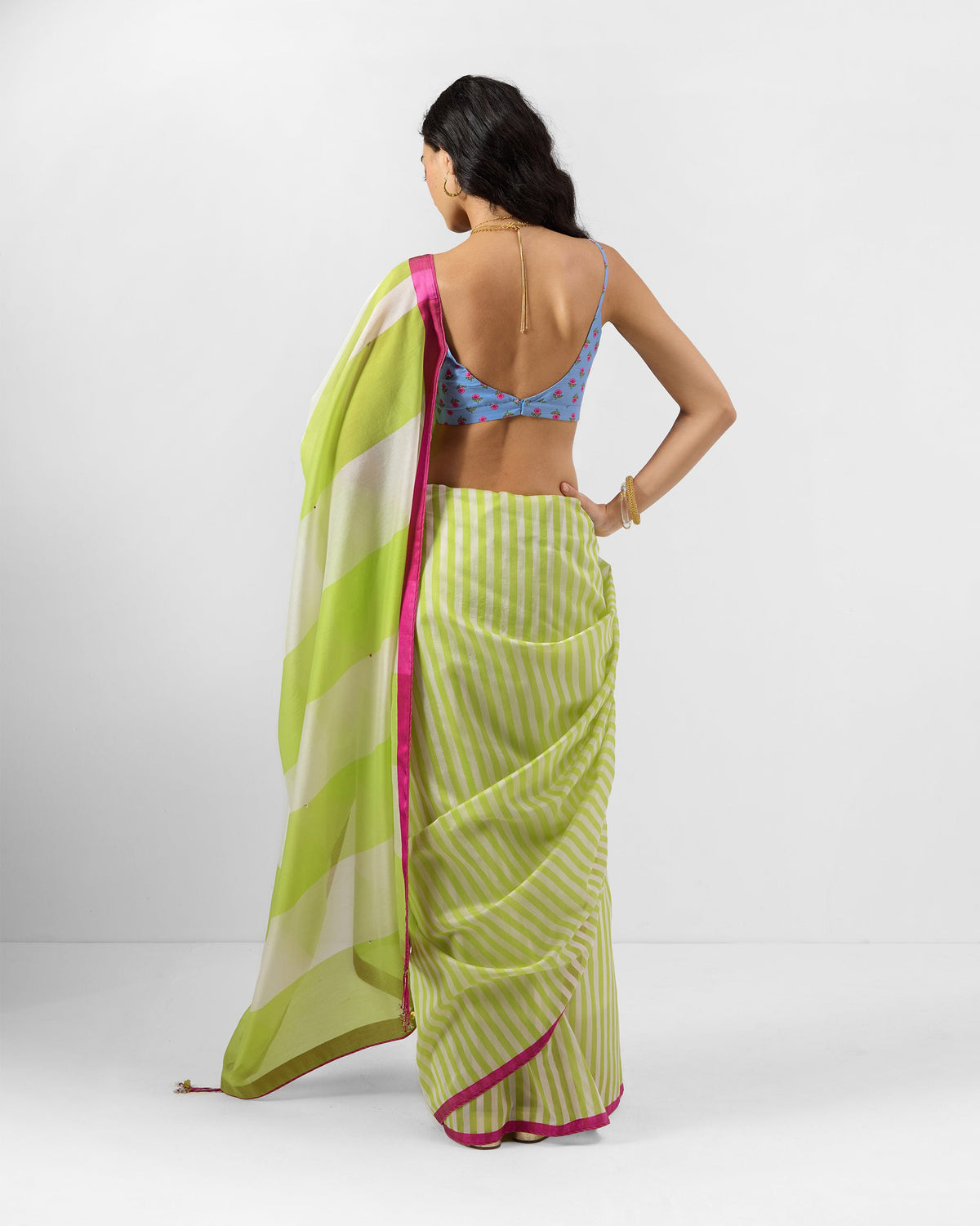 Veha Sari - Striped Cotton Silk