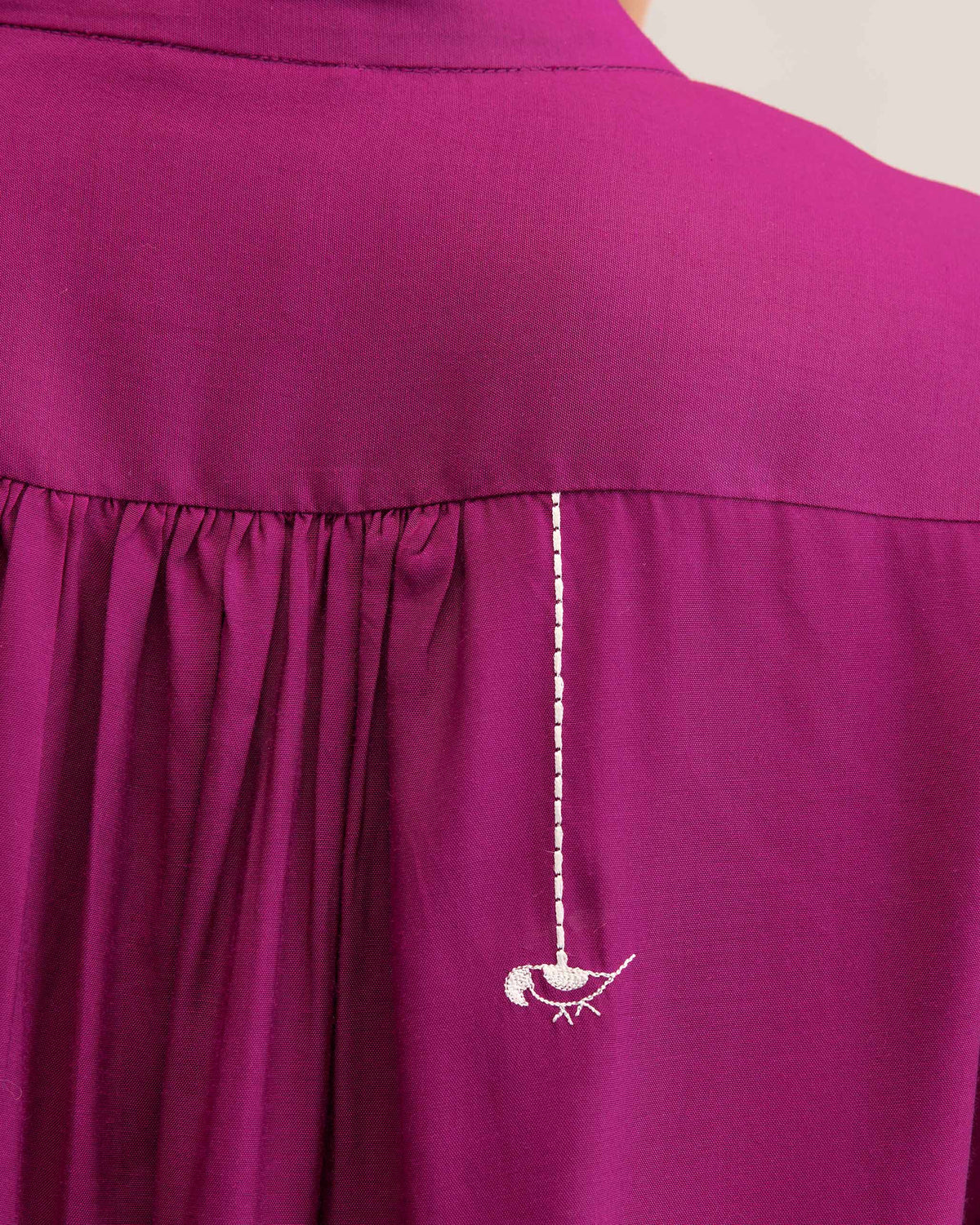 Mandarin Collar Top - Mulberry