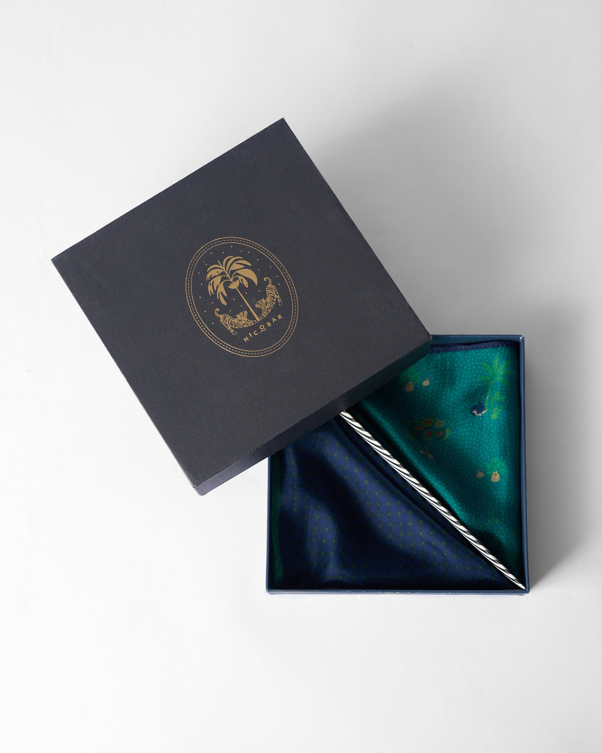 Firefly Pocket Sqaures - Aqua & Navy