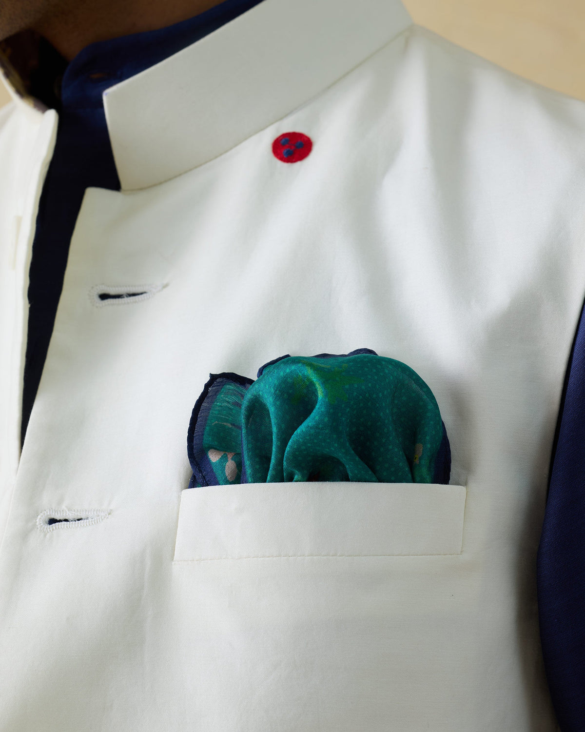 Firefly Pocket Sqaures - Aqua & Navy