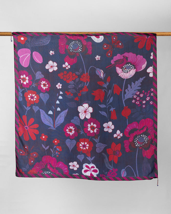 Garden Muse Scarf - Fuchsia