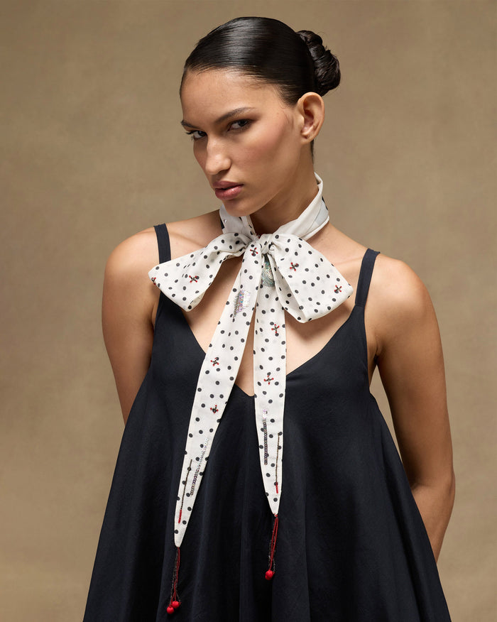 Polka Play Scarf - Ivory