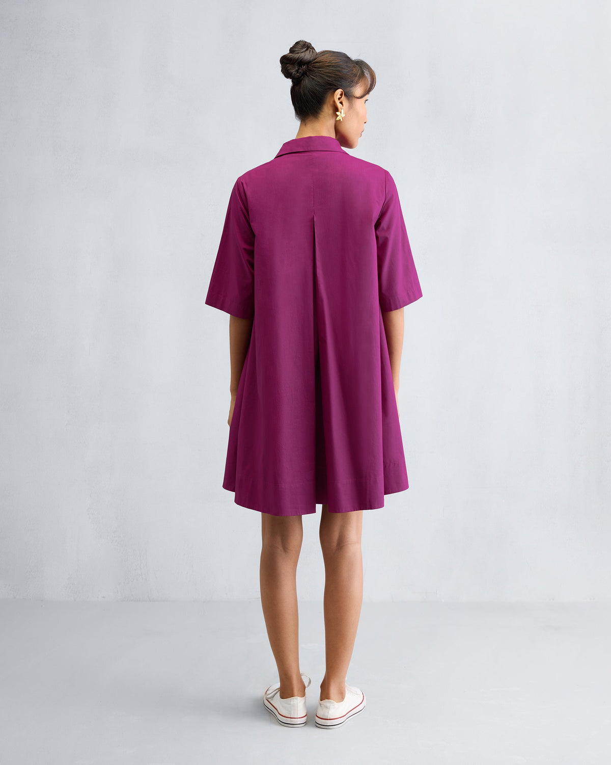 A-line Short Dress - Mulberry