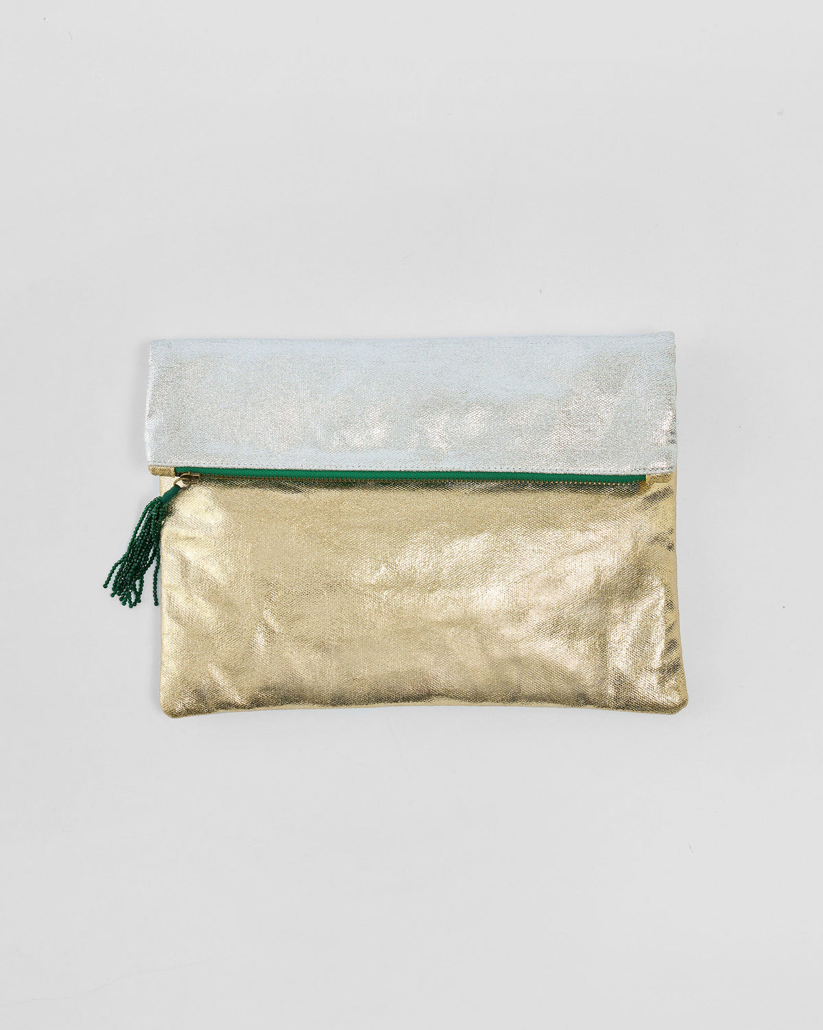Fold Over Clutch - Gold & Silver