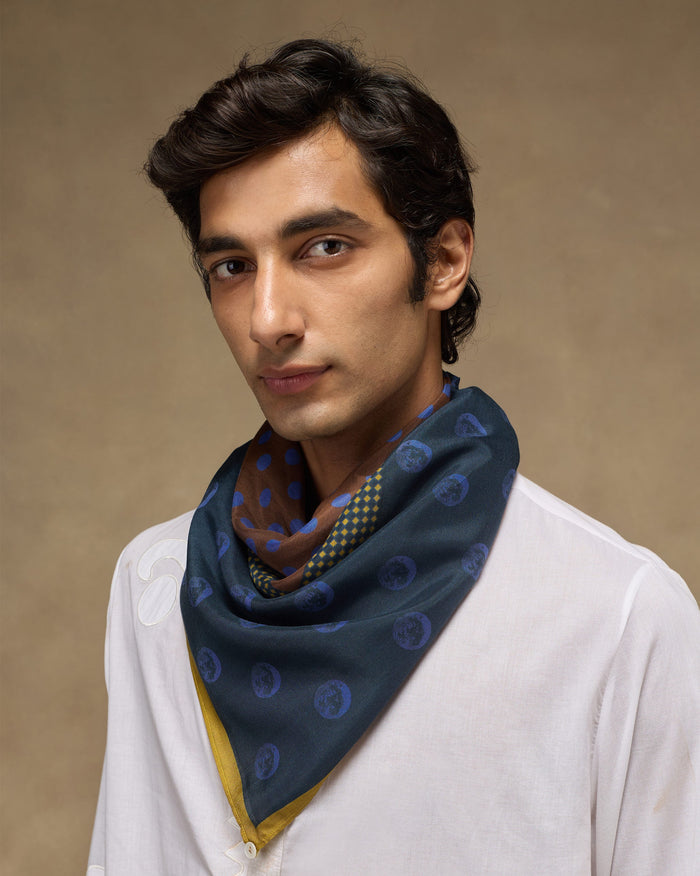 Rhythm Scarf - Navy & Brown