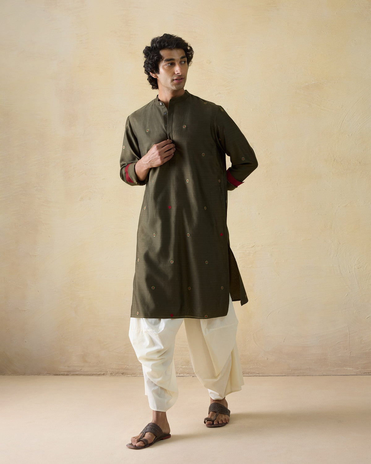Neckband Kurta - Cotton Silk Classic Fit