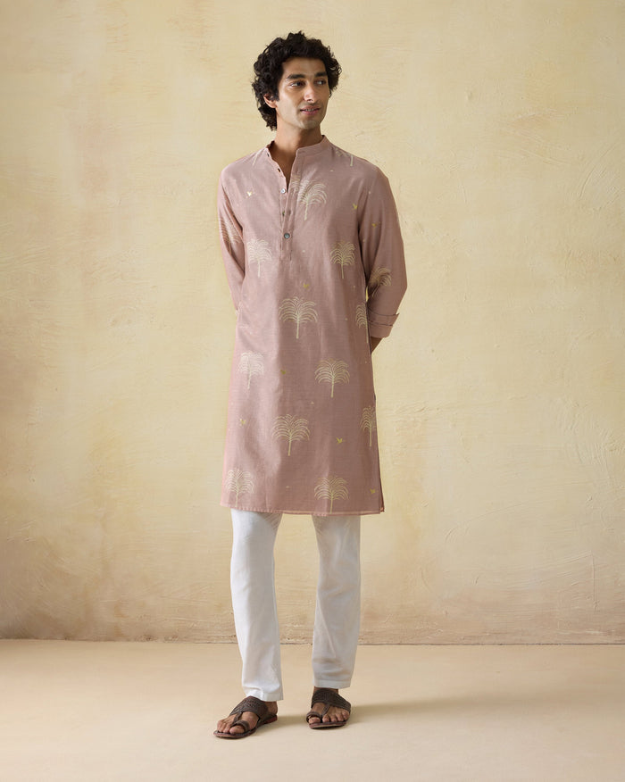 Bageecha Kurta - Printed Cotton Silk Classic Fit