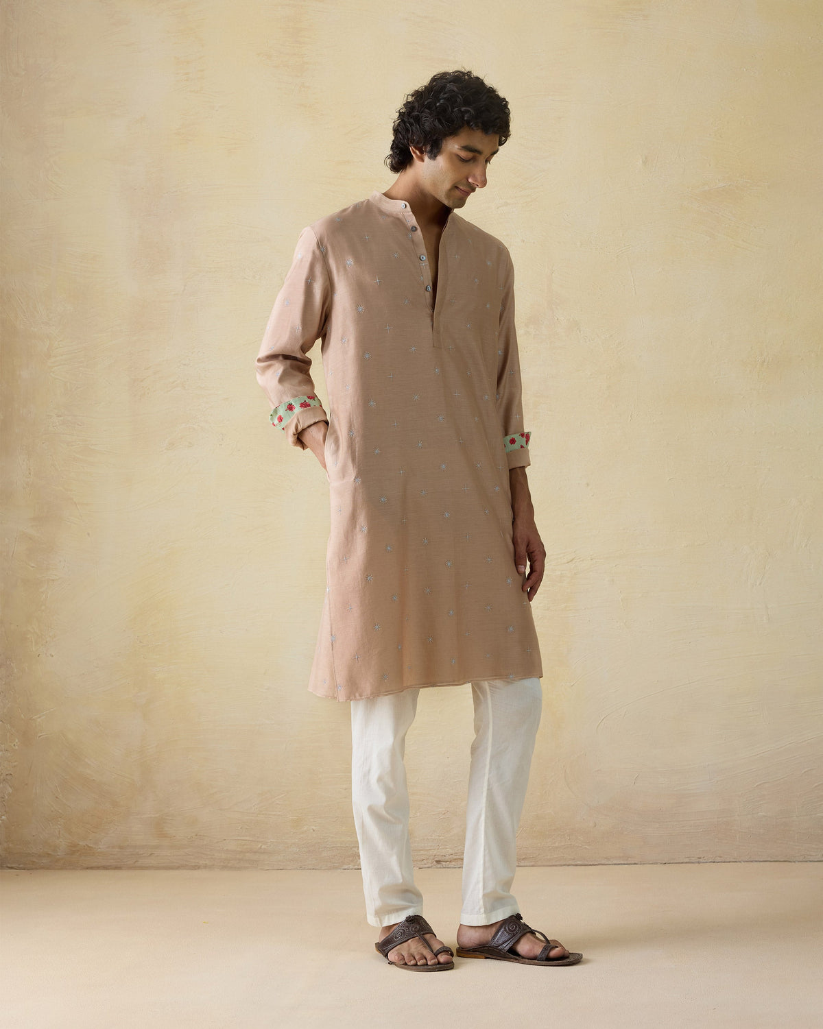 Neckband Kurta - Chanderi Classic Fit