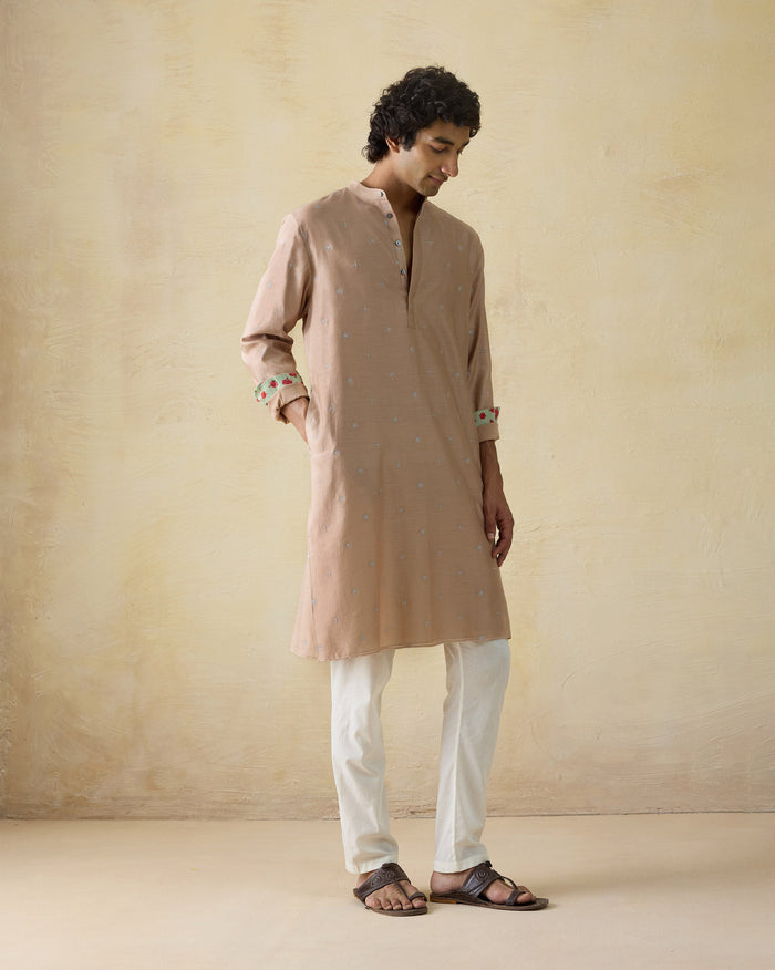 Neckband Kurta - Chanderi Classic Fit