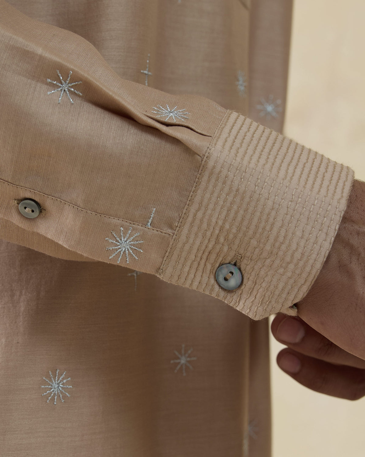 Neckband Kurta - Chanderi Classic Fit