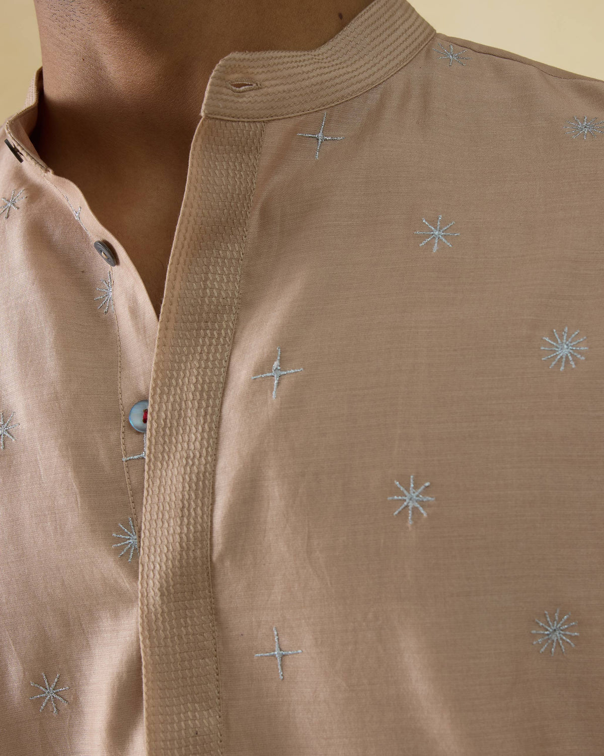 Neckband Kurta - Chanderi Classic Fit