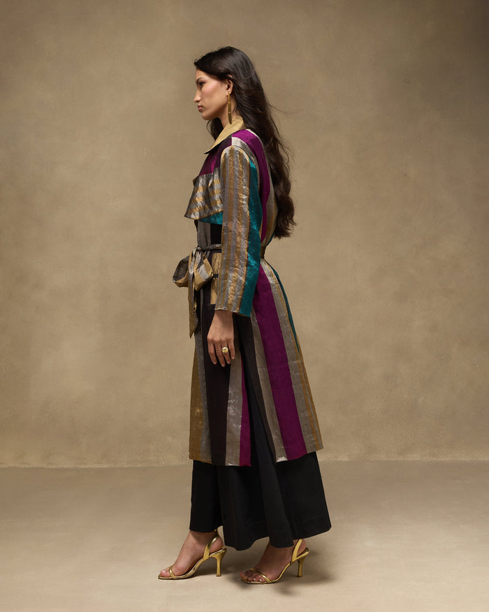 Sera Trench - Metallic Tissue Regular Fit