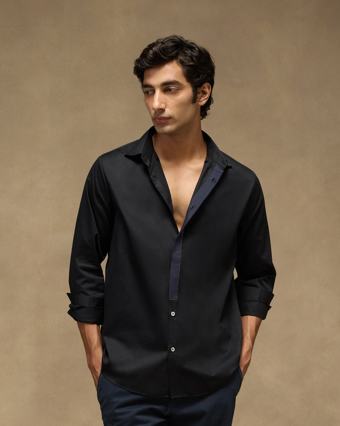 Midnight Shirt - Cotton Satin Classic Fit