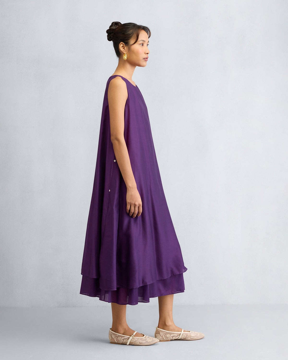 Double Layer Dress -Chanderi A-Line FIt