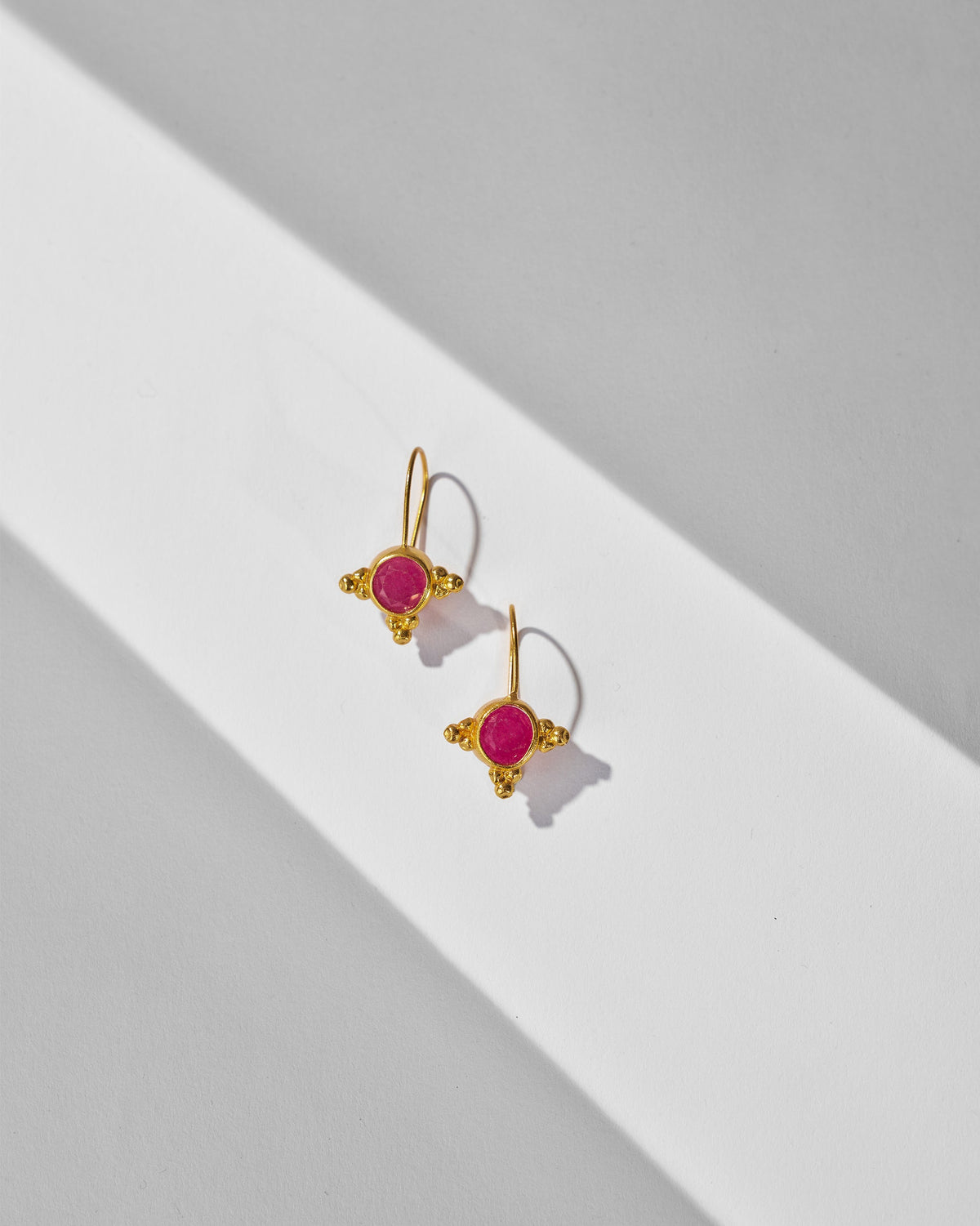 Pink Jade Drops - Gold
