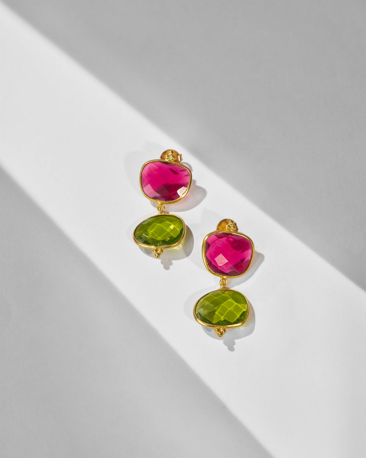 Nadi Earrings - Pink & Green
