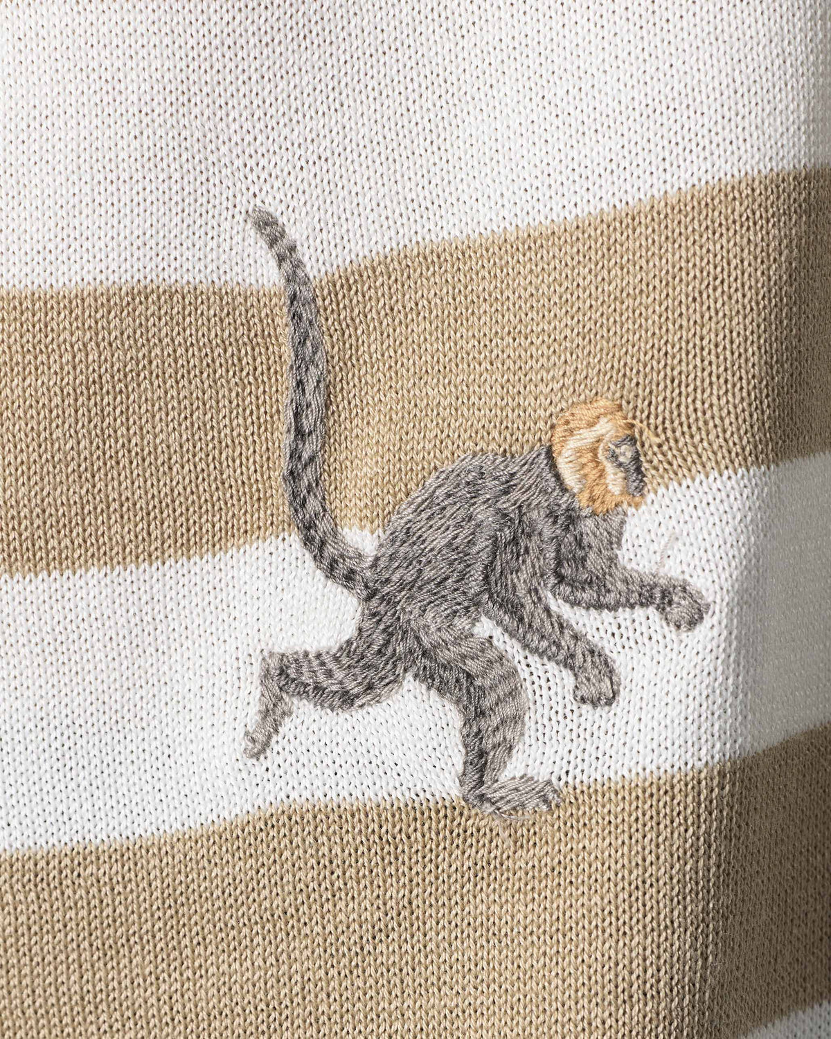 Macaque Polo T-Shirt - Ivory & Sand