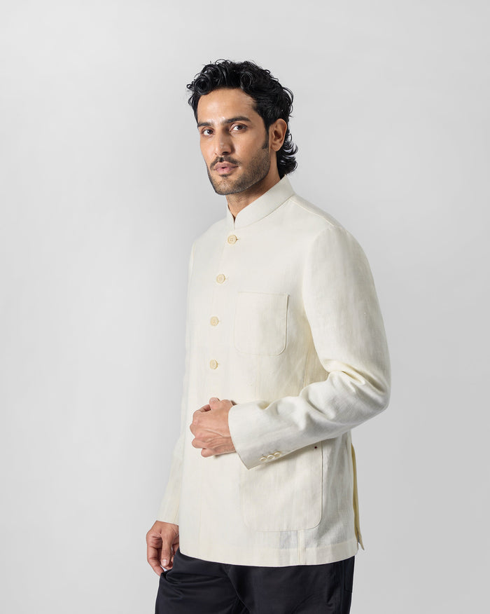 Tahr Bandhgala - Ivory