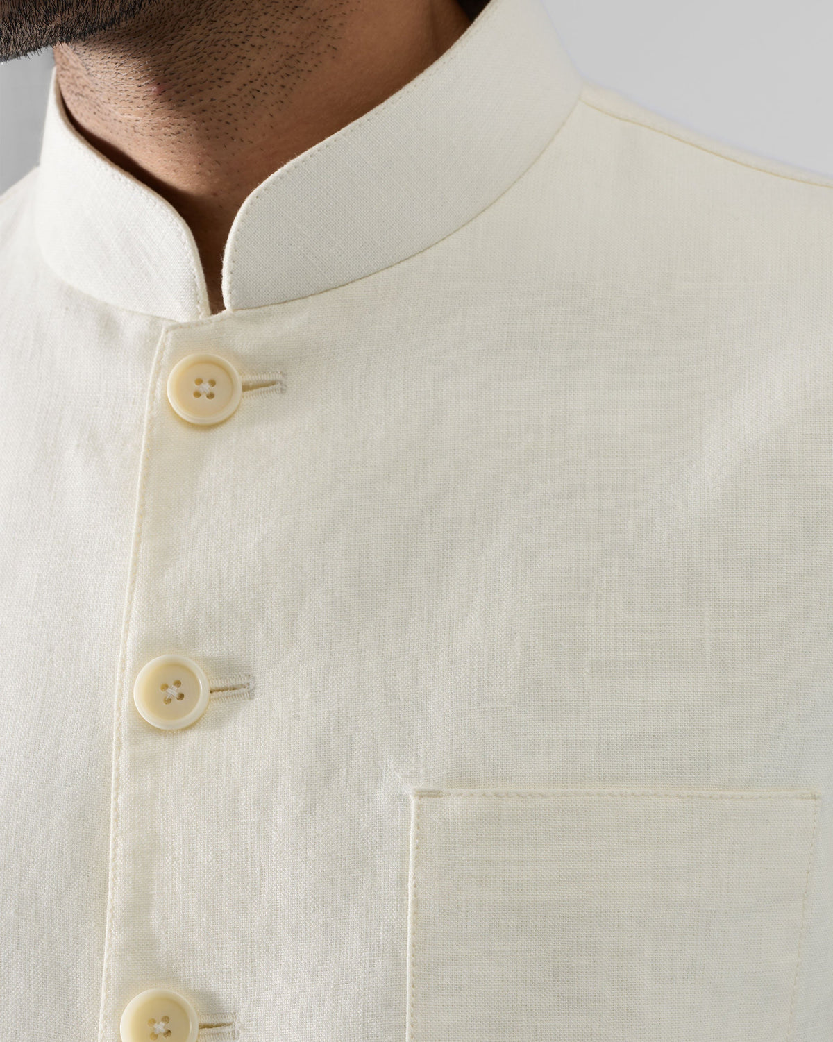 Tahr Bandhgala - Ivory