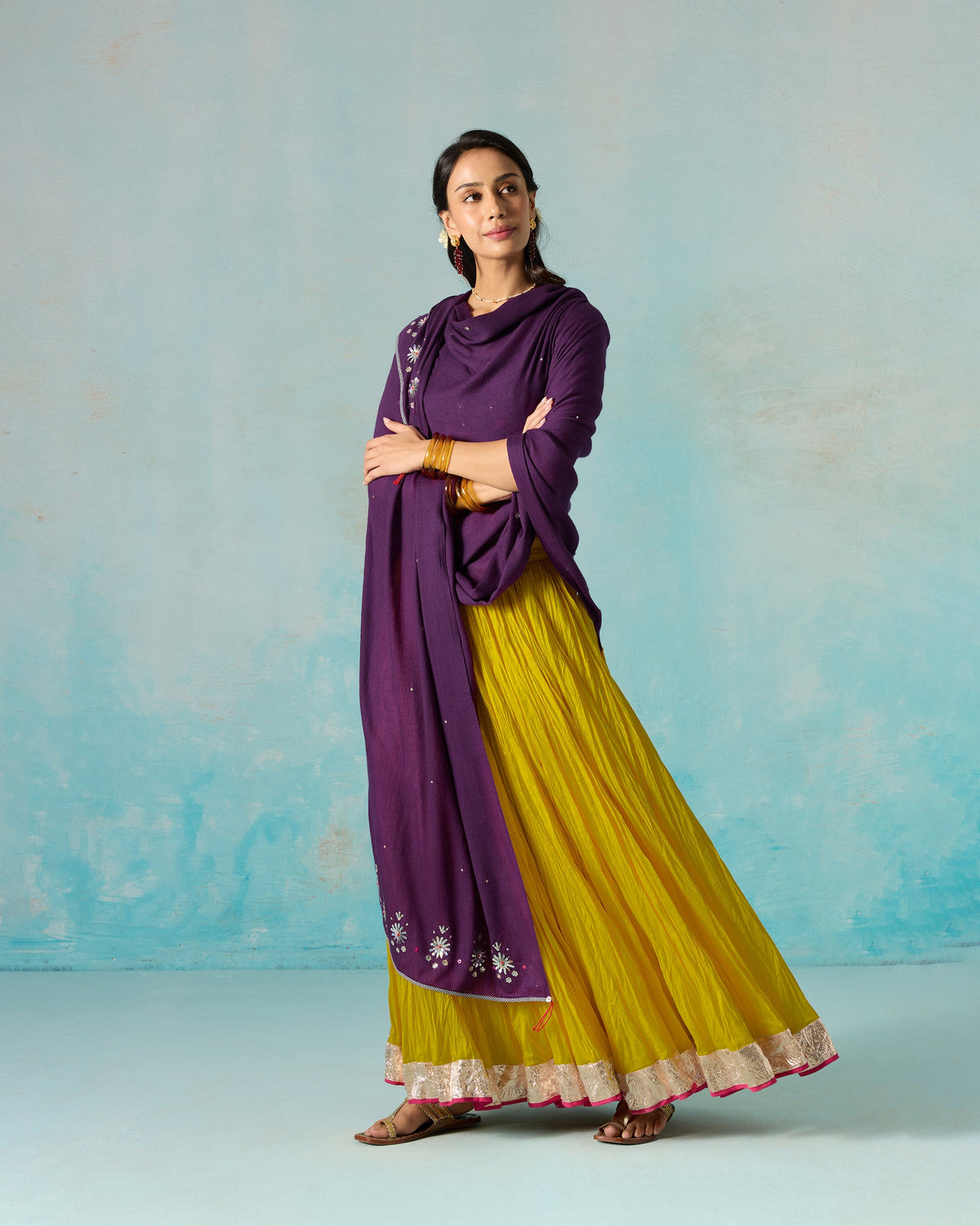 Bahaar Shawl - Violet
