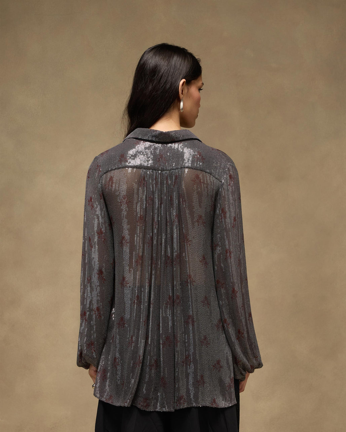 Bacchus Shirt - Sequined Chiffon Blend