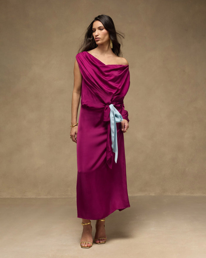 Fireside Dress - Satin Blend Fitted