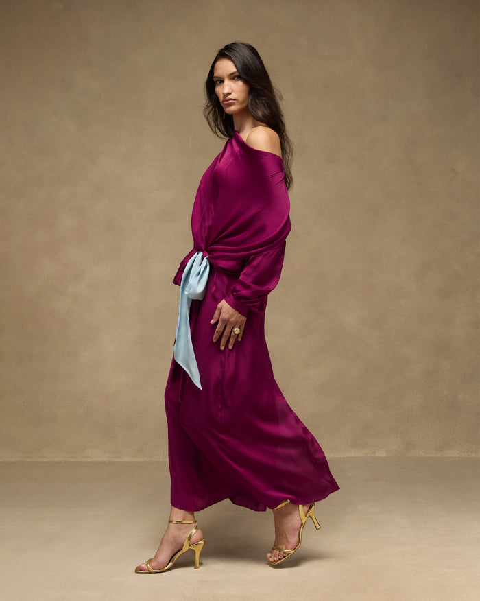 Fireside Dress - Satin Blend Fitted