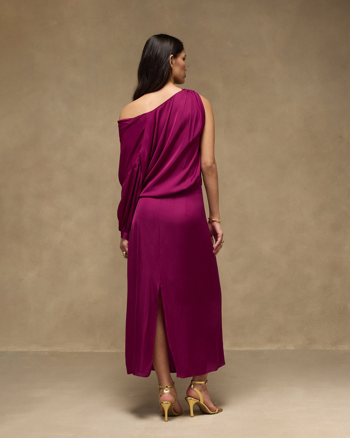 Fireside Dress - Satin Blend Fitted