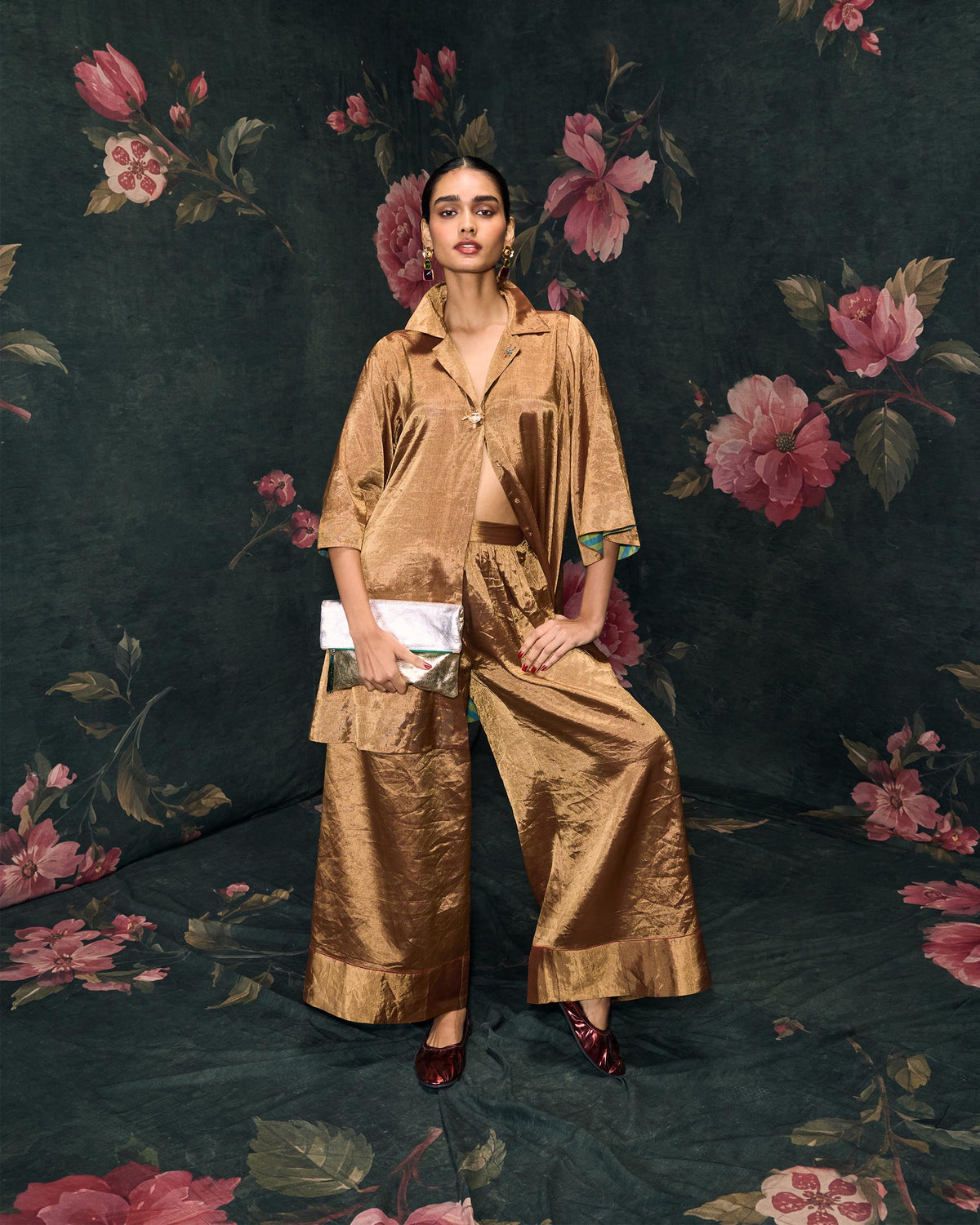 Golden Hour Shirt - Metallic Tissue A-Line Fit