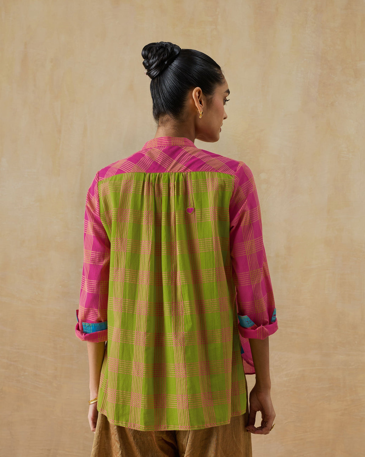 Mandarin Collar Top - 100% Cotton Regular Fit