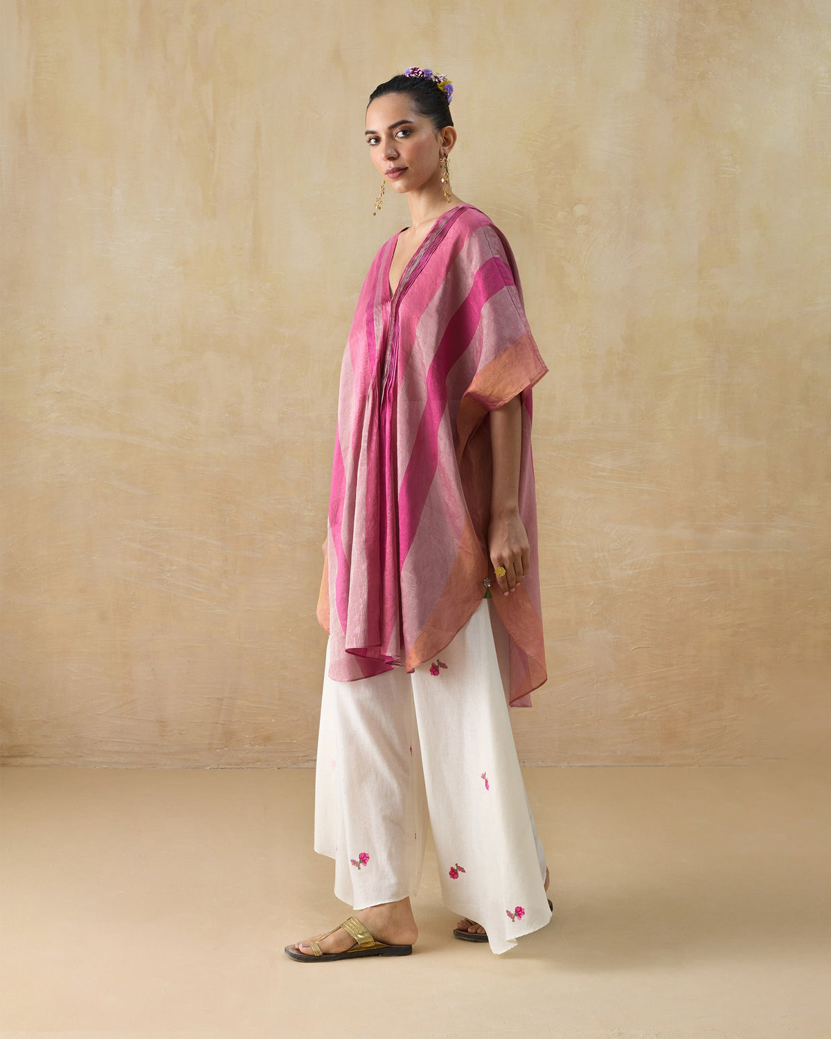 Jhilmil Kaftan - Metallic Tissue Loose Fit