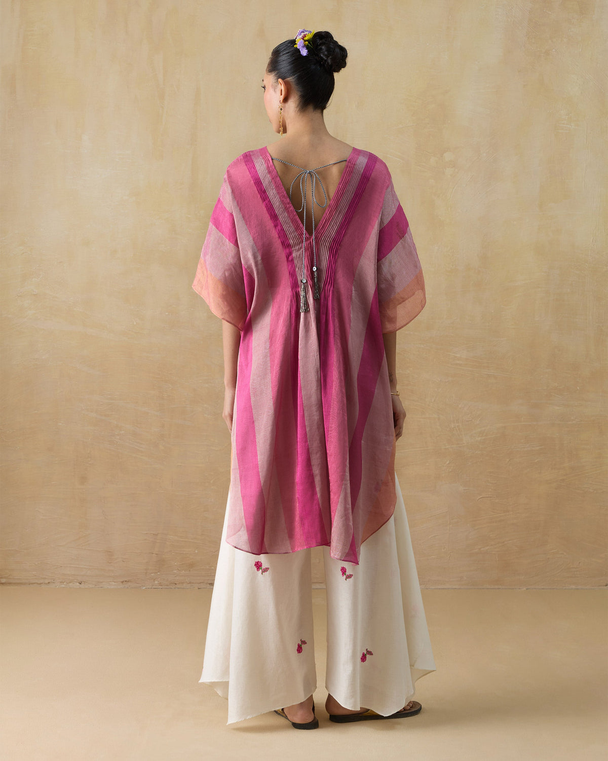 Jhilmil Kaftan - Metallic Tissue Loose Fit
