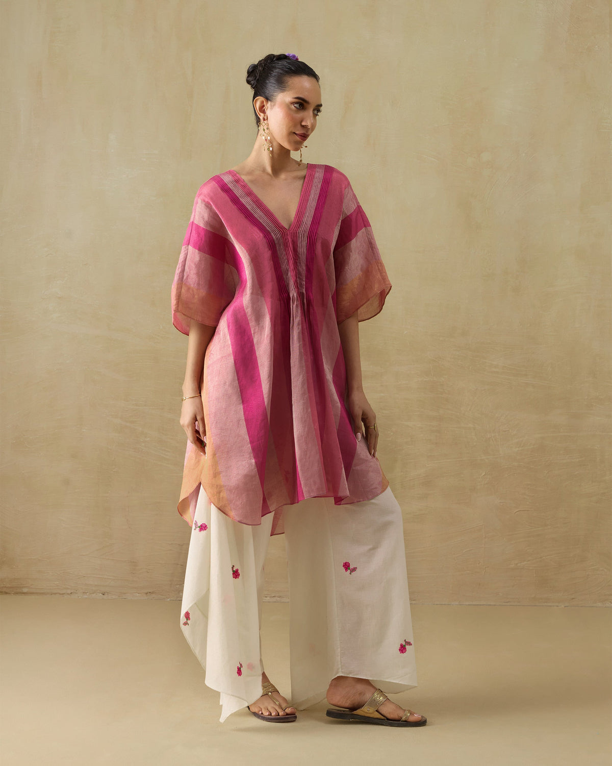 Jhilmil Kaftan - Metallic Tissue Loose Fit