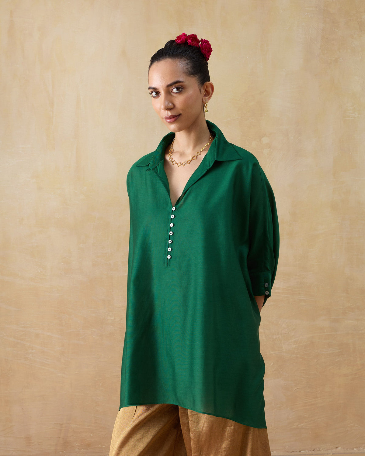Hala Tunic - Cotton Silk Loose Fit