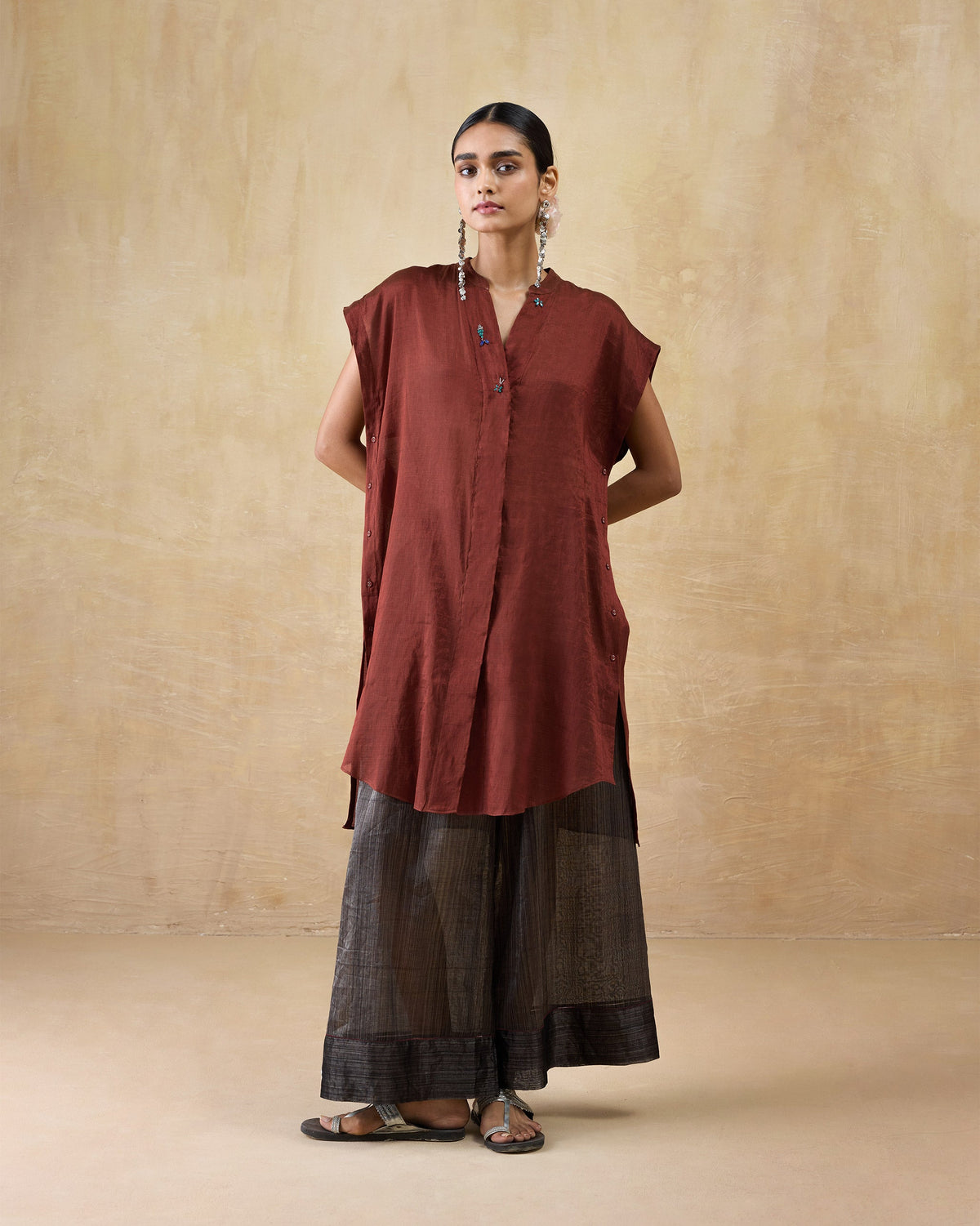 Tango Kaftan - Metallic Tissue Free Size